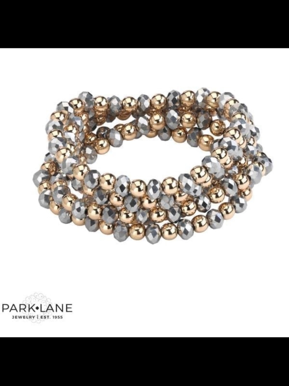 Park Lane Denali Set of 5 Stretch Bracelets Gold Silver Stackabl